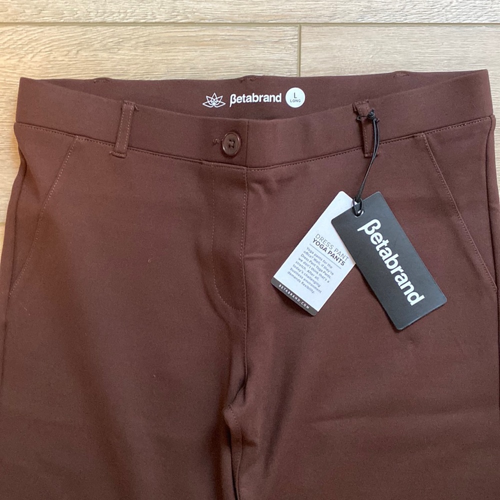 Betabrand Large Tall yoga Pants-Brown-NWT